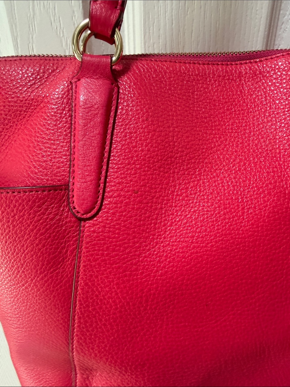 Coach Hot Pink Pebbled Leather Tote - Picture 5 of 12
